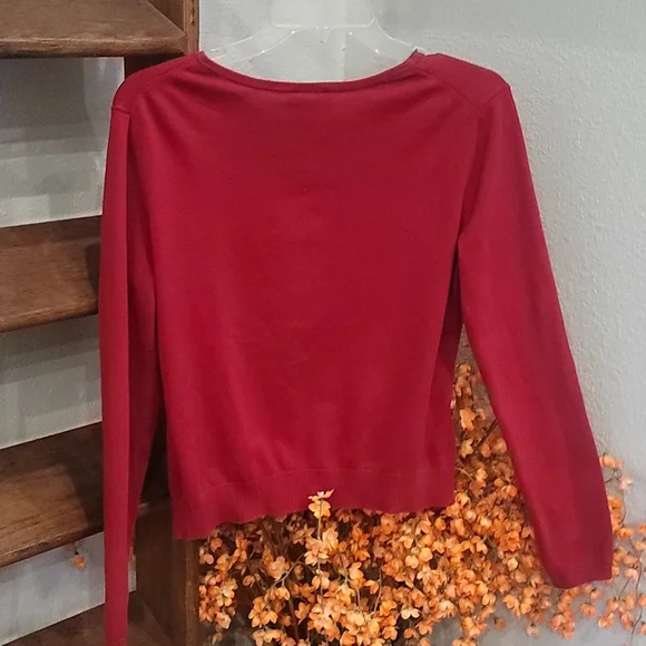 Deep pretty red sweater from the Loft - Picture 3 of 4
